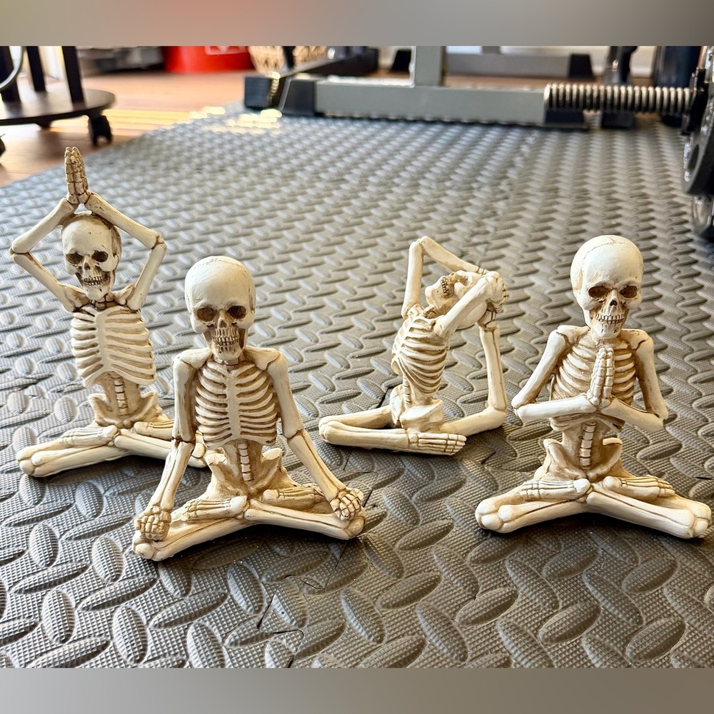 Yoga Skeleton 4 Piece Resin Figurine Set